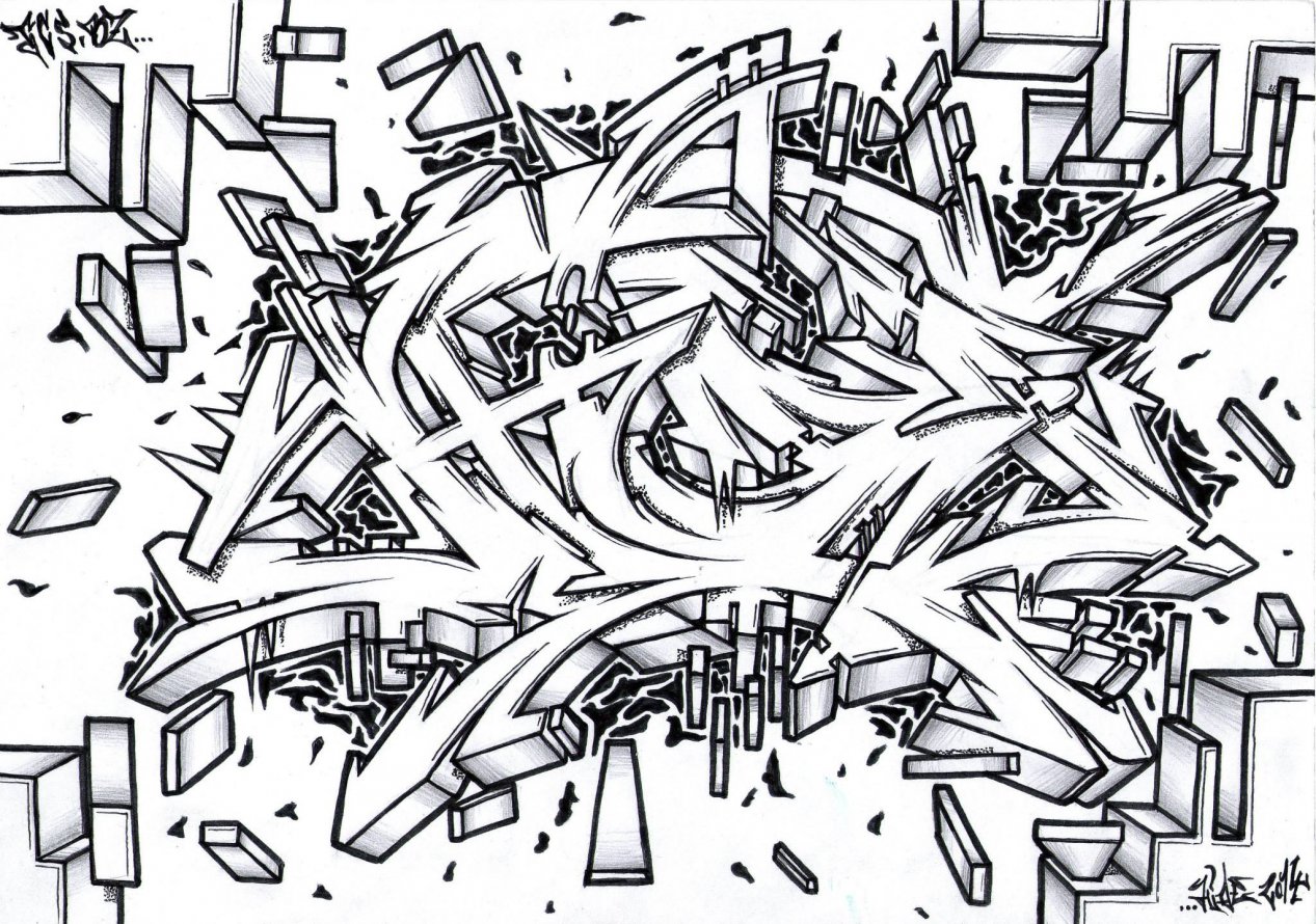 Graffiti Sketch - Photo by HideHauer - tcs, bz, stendal (2014)