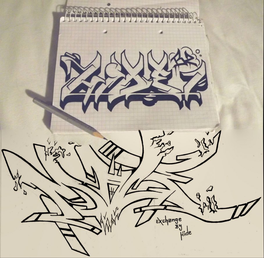 Graffiti Sketch - Photo by HideHauer - hide, mace, exchange (2013)