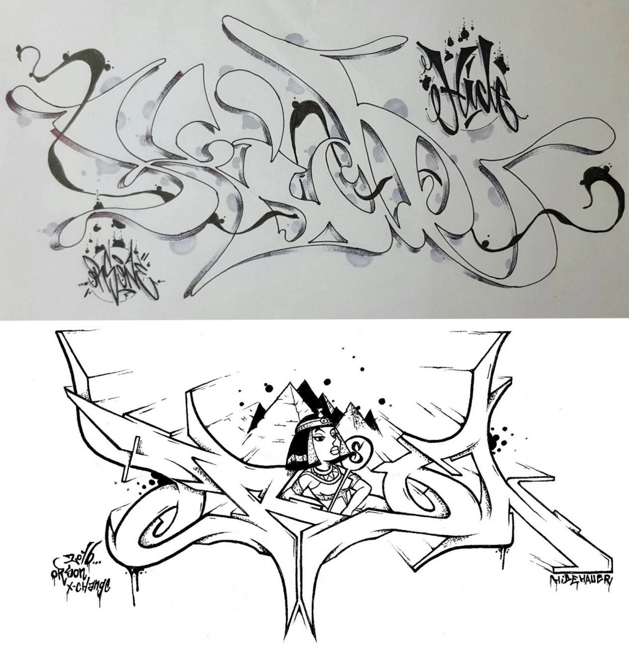 Graffiti Sketch - Photo by HideHauer - Orson, Pts, crew (2016)