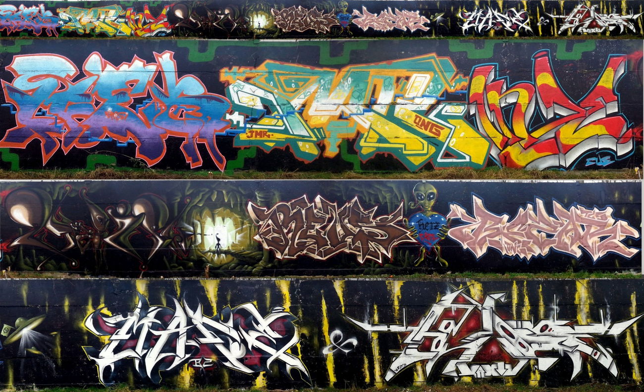 Graffiti Wall - Photo by HideHauer - Mek, Jmr, Inze (2015)