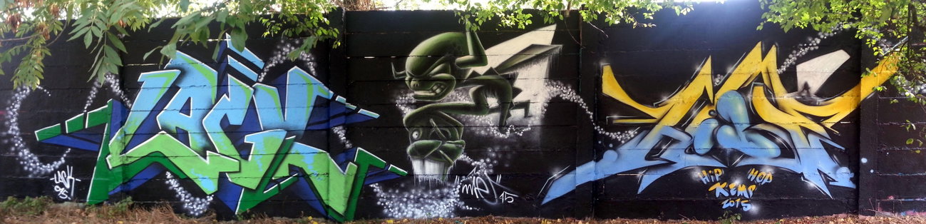 Graffiti Wall in Hradec Kralove - Photo by HideHauer - hip, hop, kemp (2015)