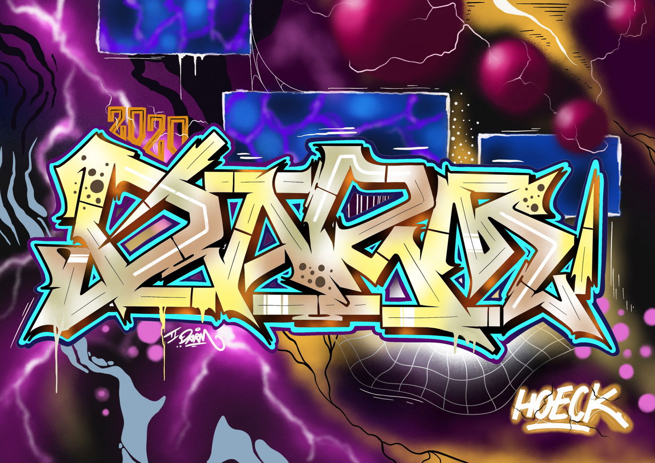 Graffiti Sketch in Linz - Photo by Hoek143 - hoek, hoeck (2020)