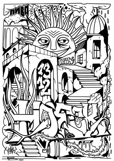 Graffiti Sketch in Linz - Photo by Hoek143 - hoek, hoeck, digital (2020)
