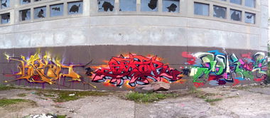Graffiti Wall - Photo by Holzer - BASD, IMOR, JOKE (2014)