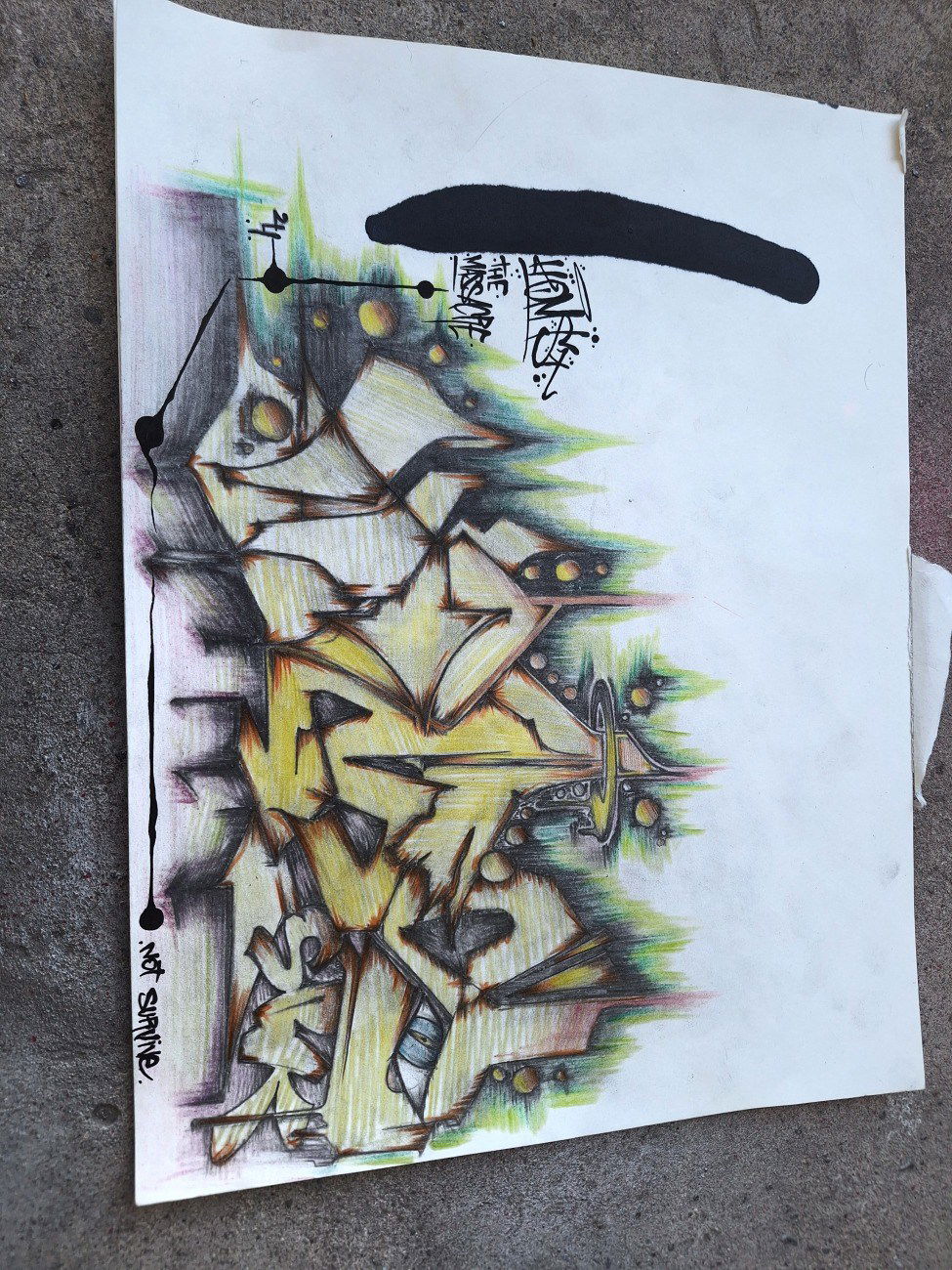 Graffiti Sketch - Photo by Homs - Homs, Bombing, graffiti (2024)