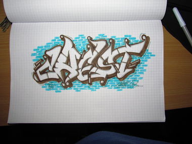 Graffiti Sketch in Zrenjanin - Photo by Horn - Chest, Horn, wsc (2014)