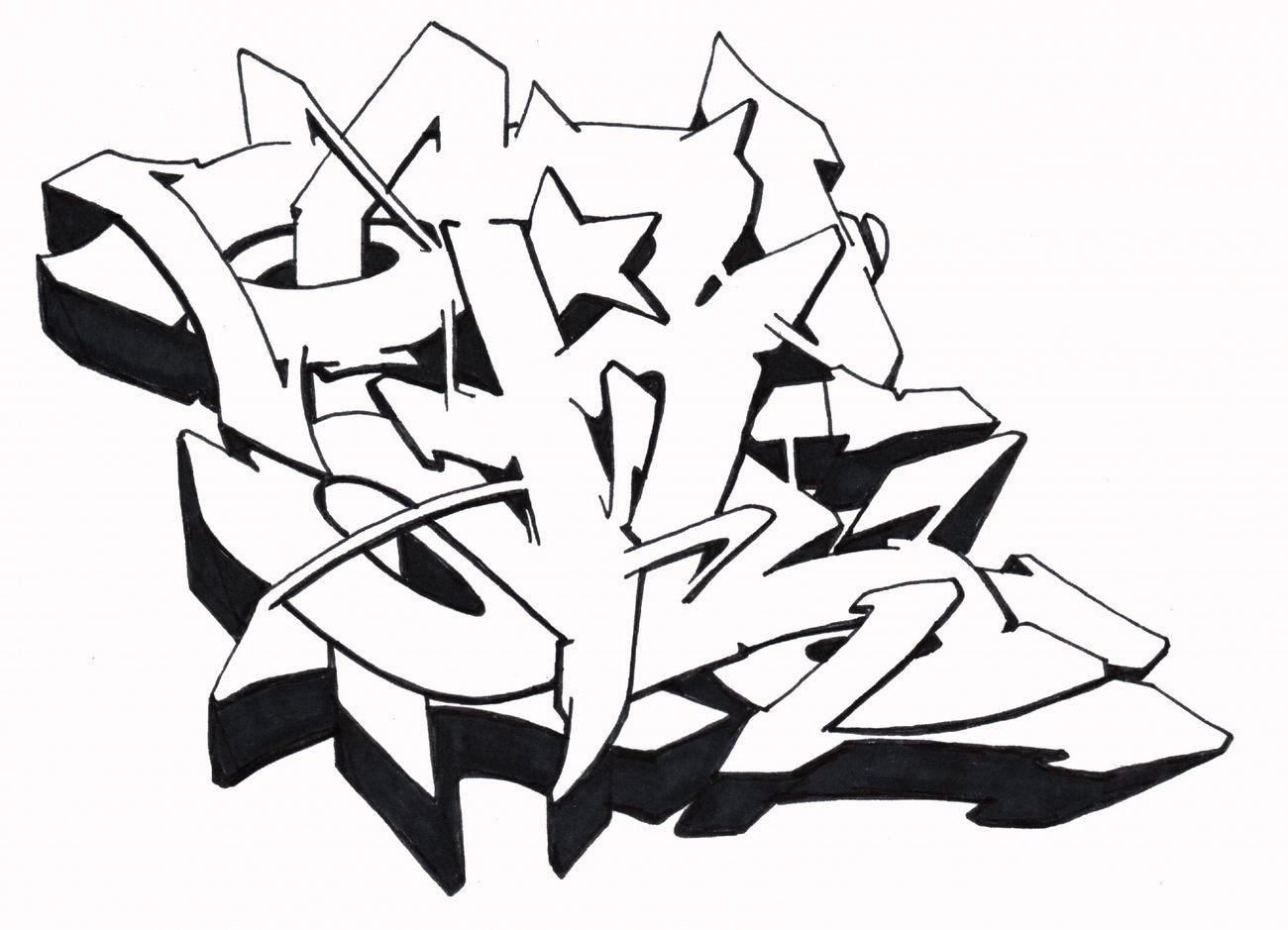 Graffiti Sketch - Photo by Hosh - Graffiti, R (2021)