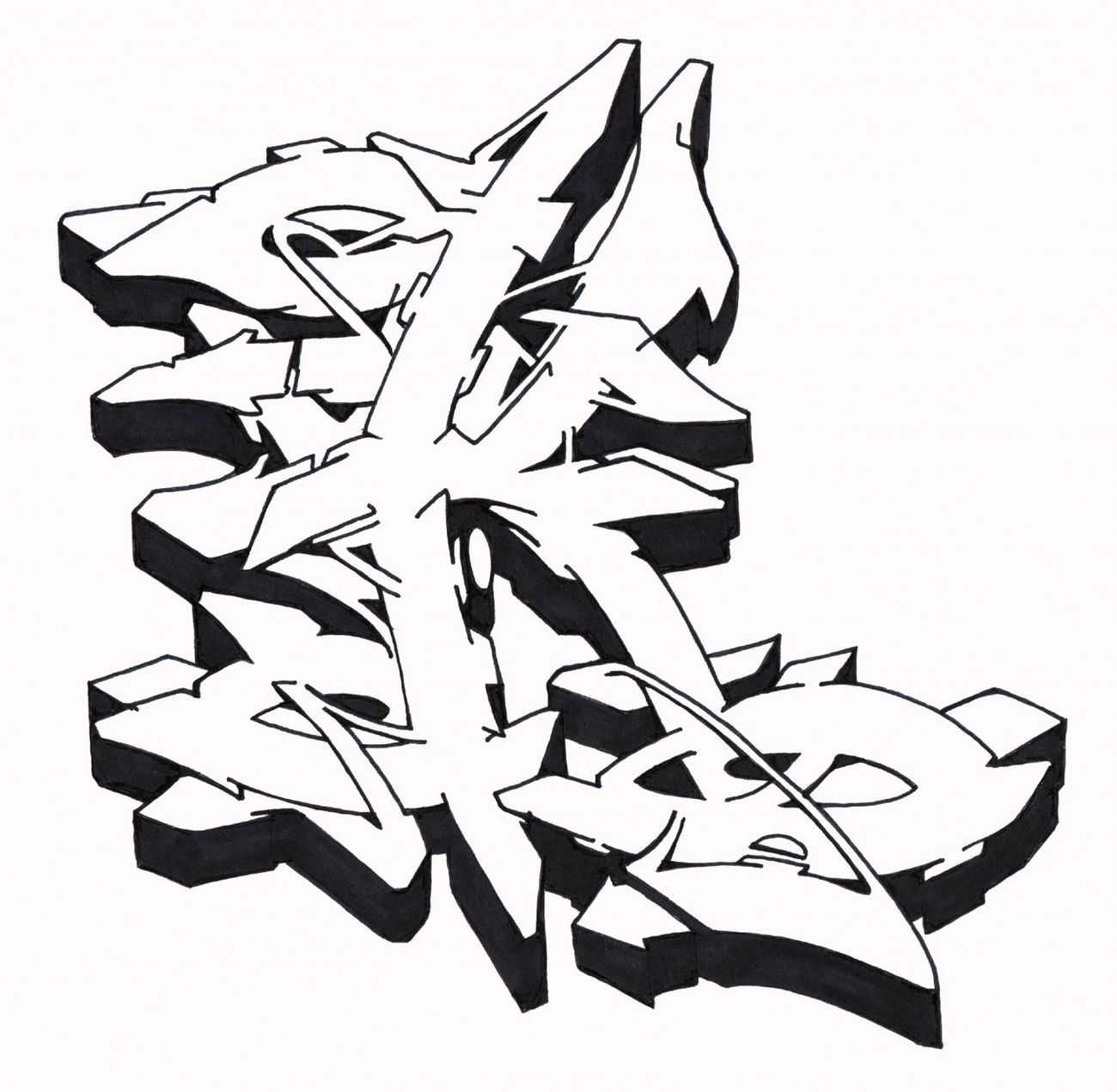 Graffiti Sketch - Photo by Hosh - Graffiti, K (2021)
