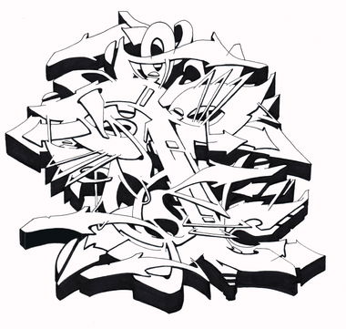 Graffiti Sketch - Photo by Hosh - Graffiti, J (2021)