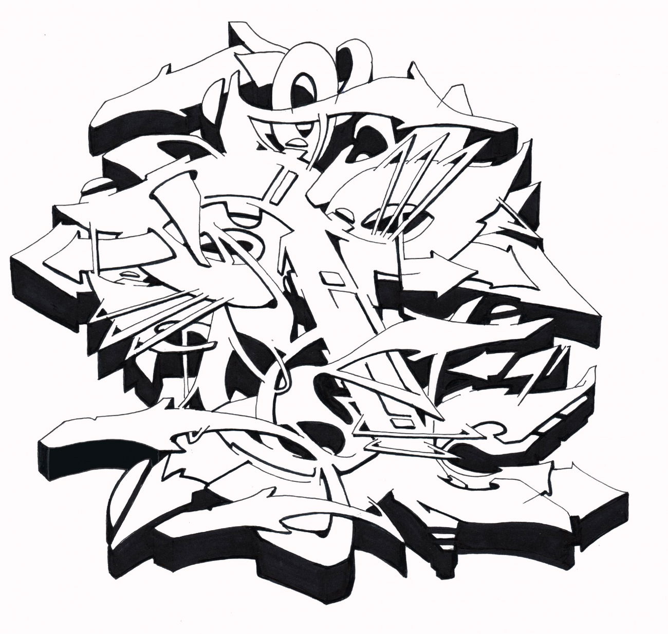 Graffiti Sketch - Photo by Hosh - Graffiti, J (2021)