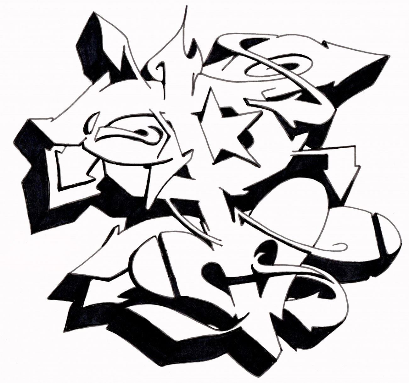 Graffiti Sketch - Photo by Hosh - Graffiti, P (2021)