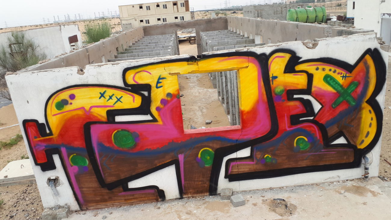Graffiti Wall in Al barsha 2 - Photo by Hpex - dubai, hpex (2017)