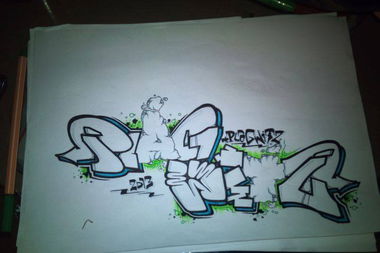 Graffiti Sketch - Photo by HubaOne - Plagwitz (2013)