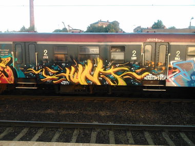 Graffiti Train - Photo by Huntone - kome, hunt, dekzo (2014)