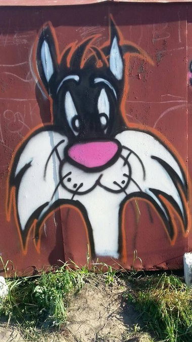 Graffiti Bombing - Photo by INTERTOY - cat, sylwester