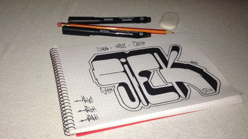 Graffiti Sketch in Leipzig - Photo by IRKCRU - IRKCRU, Siek (2014)