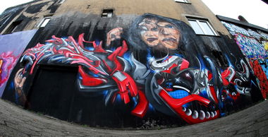Graffiti Wall in Dortmund - Photo by ISO100 - kibe, bird, shye (2013)