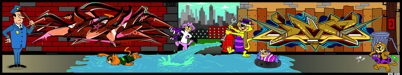 Graffiti Sketch - Photo by IceKid - top, cats, ice