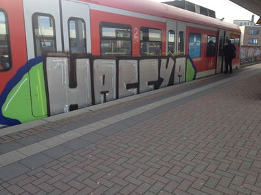 Graffiti Train in Köln - Photo by Ihrefeld1 - HACFYA (2015)