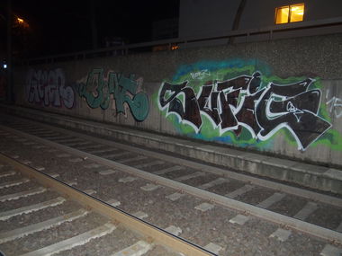 Graffiti Bombing in Köln - Photo by Ihrefeld1 - Sufig, Geier, Uboat