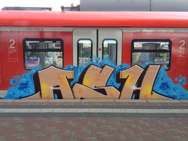 Graffiti Train in Köln - Photo by Ihrefeld1 - Ash (2016)