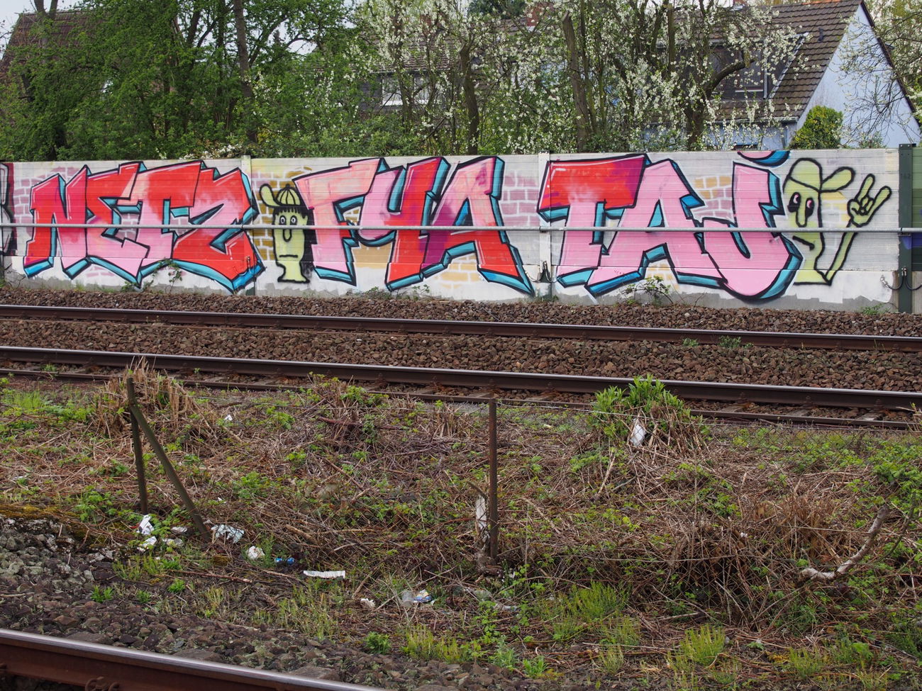 Graffiti Bombing in Köln - Photo by Ihrefeld1 - Netz, Fya, Taj
