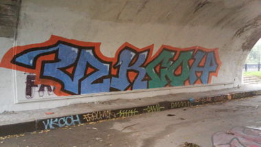 Graffiti Wall in Moscow - Photo by Ikson - rollup, roller, moscow (2016)