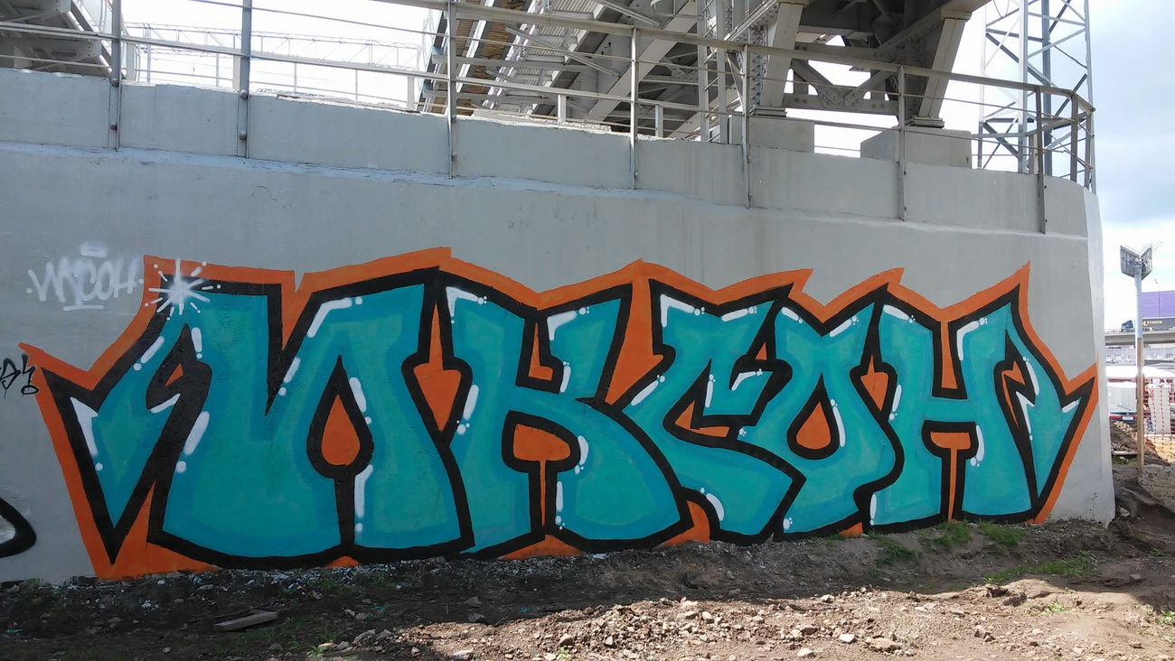 Graffiti in москва - Photo by Ikson - rollup, trainline, graff (2017)