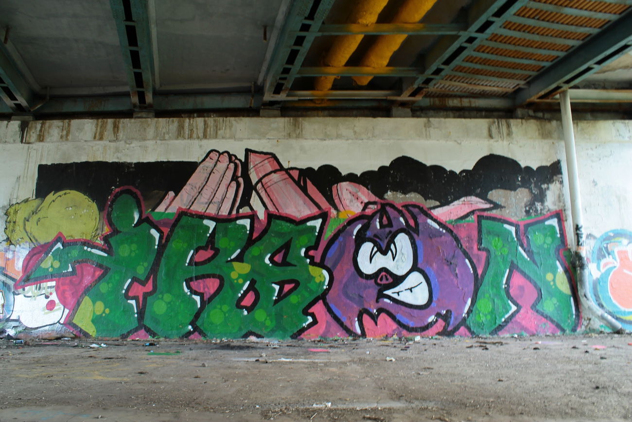 Graffiti in Рф - Photo by Ikson - rollup, rollup, trainline (2017)