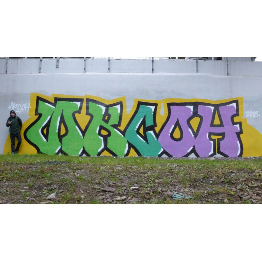 Graffiti Photo by Ikson - trainline, rollerpaint, rollup (2016)