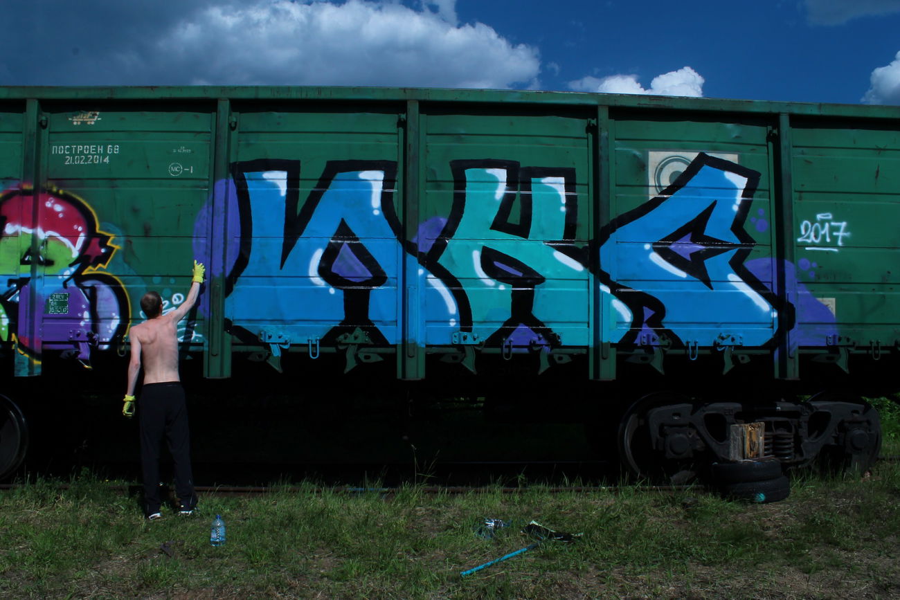 Graffiti Train - Photo by Ikson - fr8, freights, boxcar (2017)