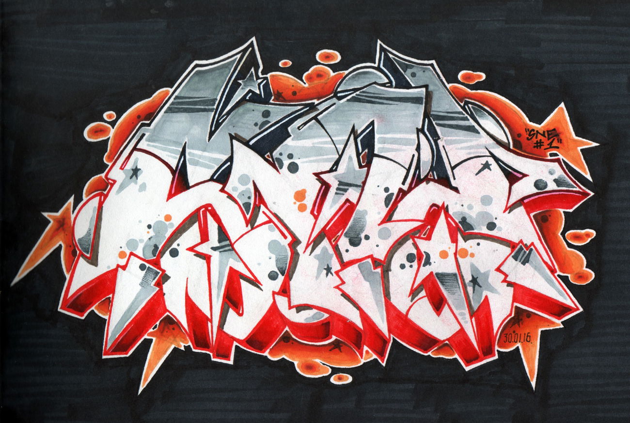 Graffiti Sketch - Photo by IvanSne - original, sne, 1 (2016)