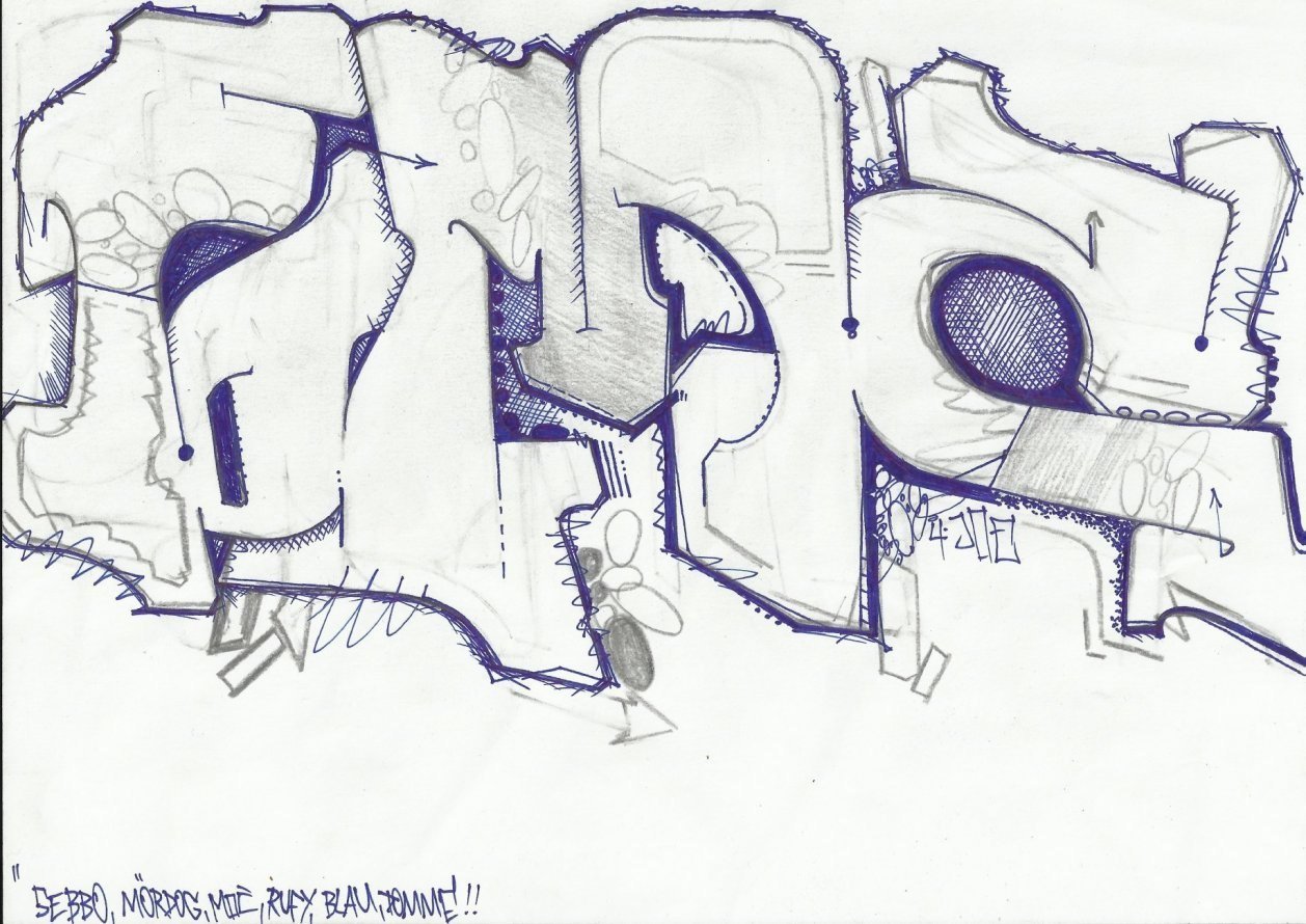 Graffiti Sketch in Saa - Photo by JAMAL - fomz, snok, znok (2014)