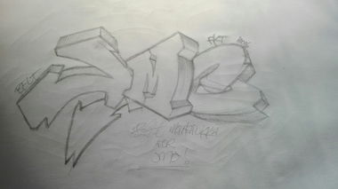 Graffiti Sketch - Photo by JMC - Belt, wuerzburg, krujs