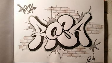 Graffiti Sketch - Photo by Jane_68 - Rosa (2014)