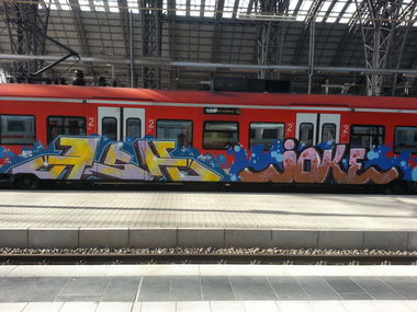 Graffiti Train in Frankfurt - Photo by JayHardwood - Ash, Joke