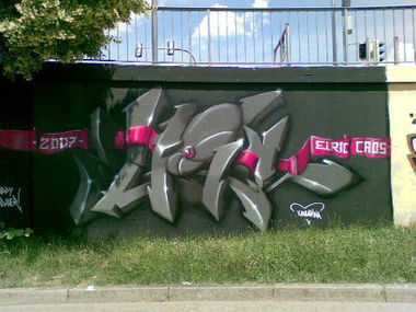 Graffiti Wall in Aalen - Photo by JayHardwood - HOF, Elric, Caos (2007)
