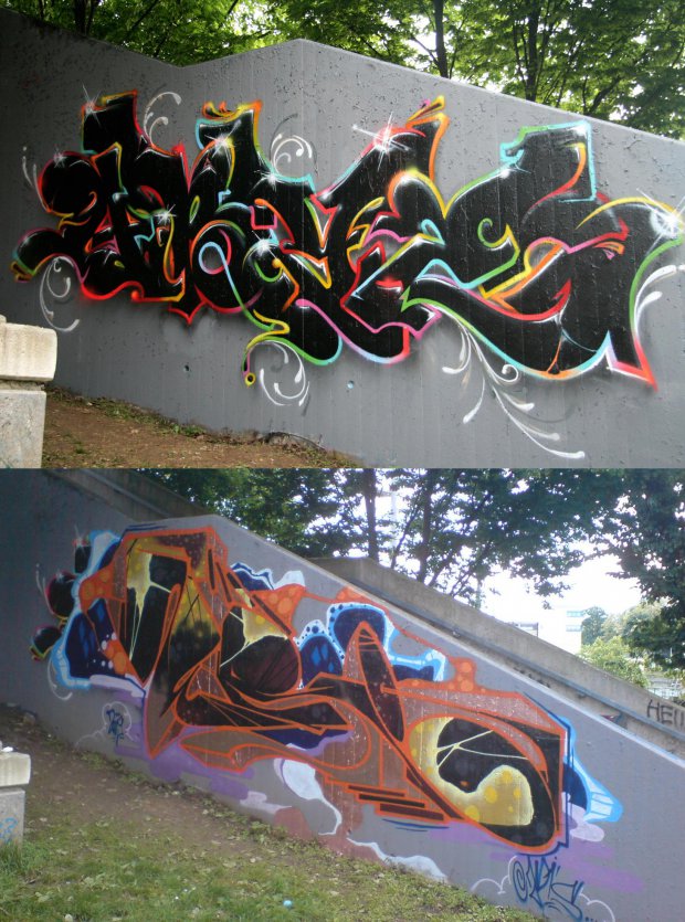 Graffiti Wall in Stuttgart - Photo by JayHardwood - abys, jeroo