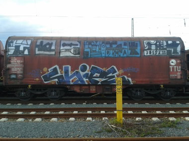 Graffiti Train - Photo by JemandAnders - shipe, fr8, Freight