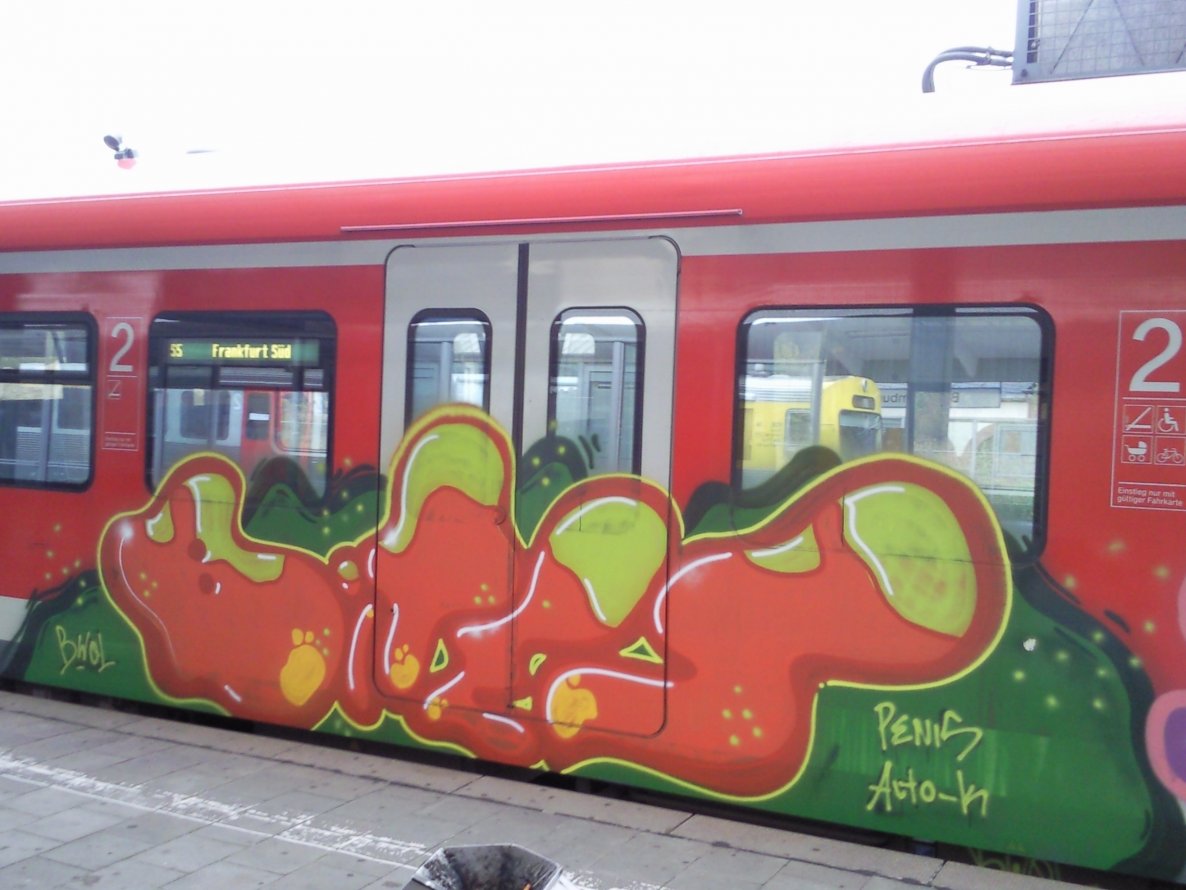 Graffiti Train - Photo by JemandAnders - bites, BWOL, penis