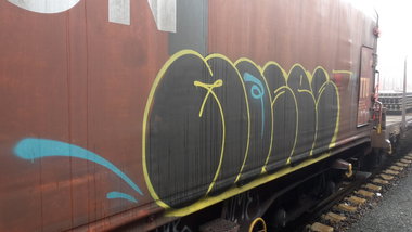 Graffiti Train - Photo by JemandAnders - moses, fr8, Freight