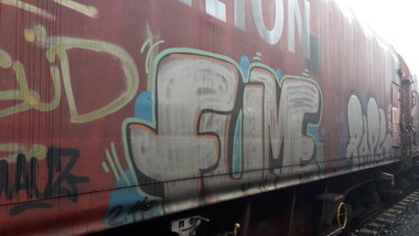 Graffiti Train - Photo by JemandAnders - fume, paps, fr8