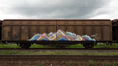 Graffiti Train - Photo by JemandAnders - nord, fr8, Freight