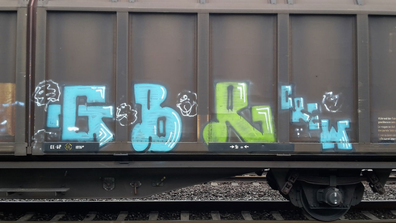 Graffiti Train - Photo by JemandAnders - GBRcrew, fr8, Freight