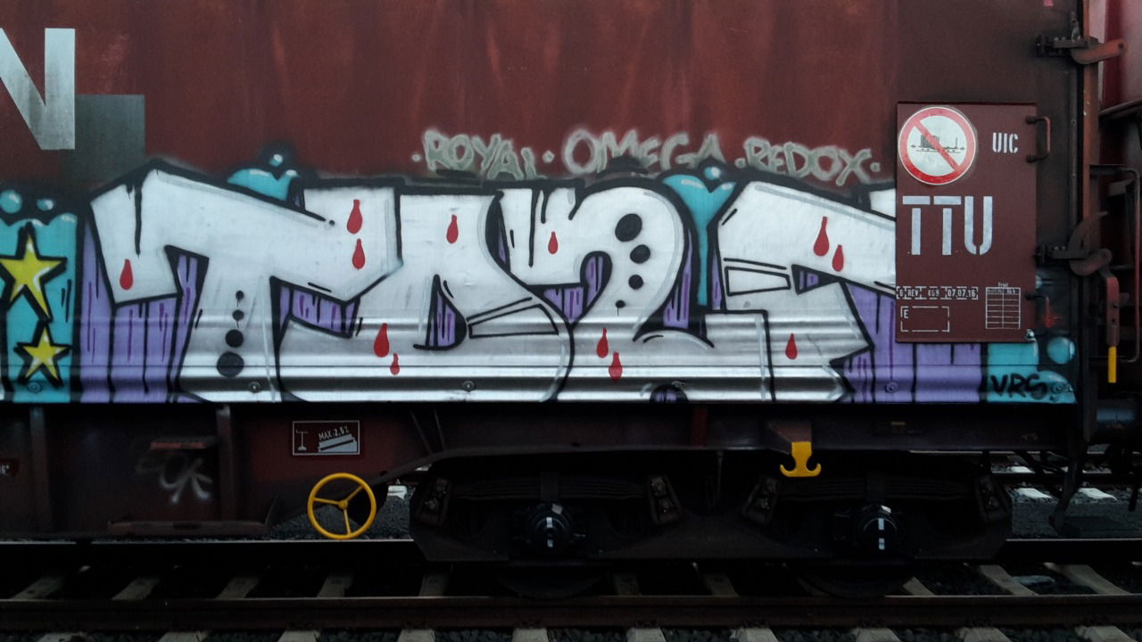 Graffiti Train - Photo by JemandAnders - TD2F, VRS, Freight