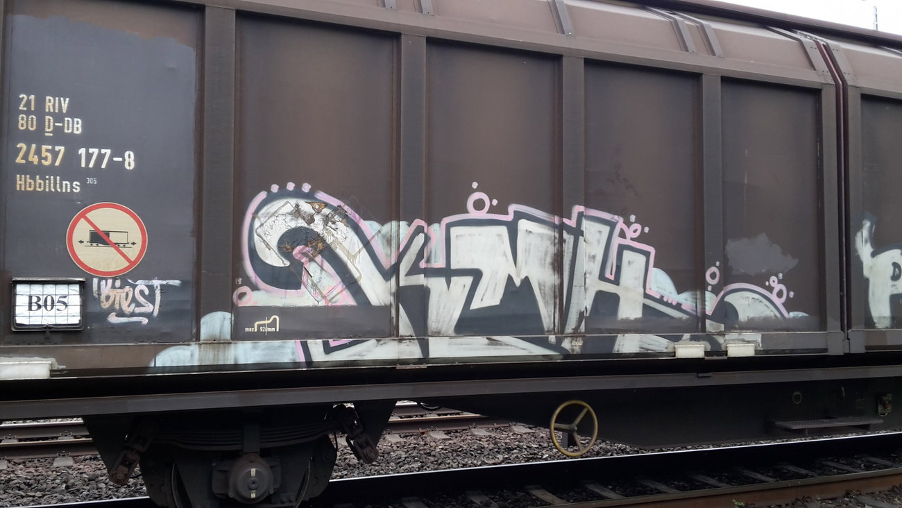 Graffiti Train - Photo by JemandAnders - KMH, fr8, Freight
