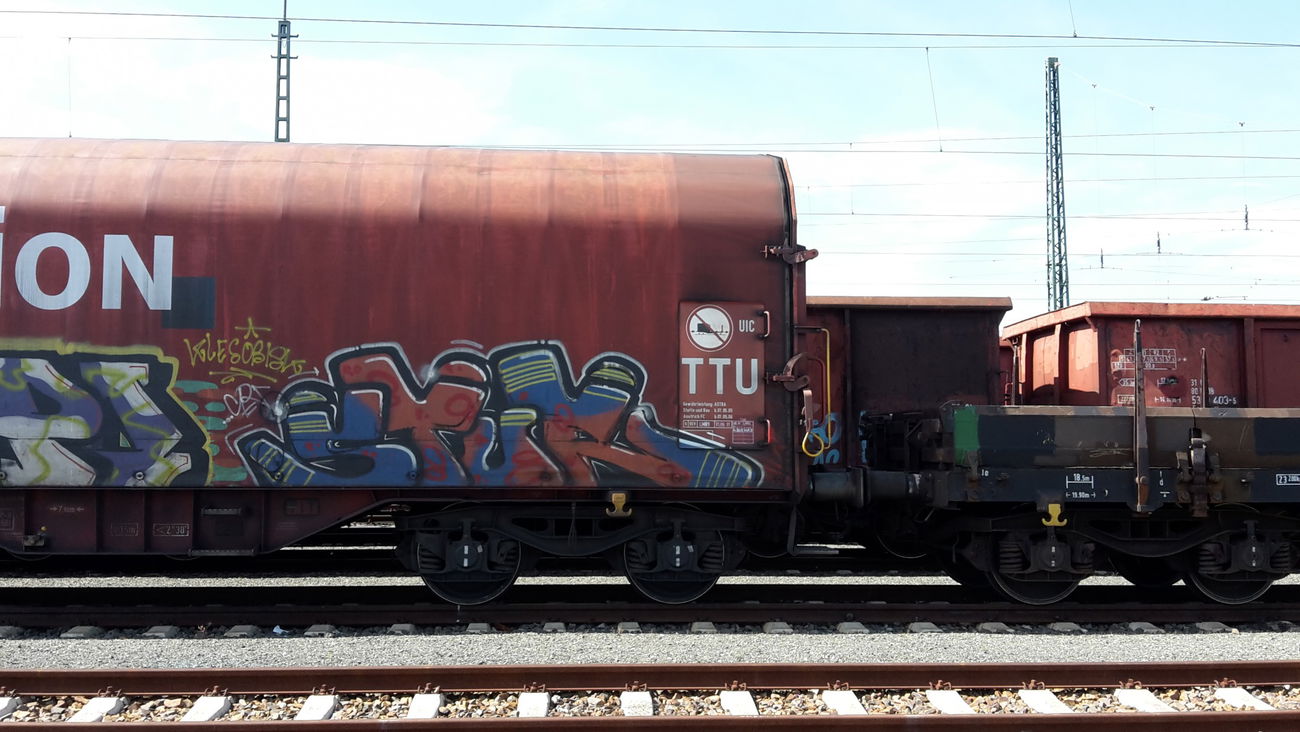 Graffiti Train - Photo by JemandAnders - fr8, Freight, stur