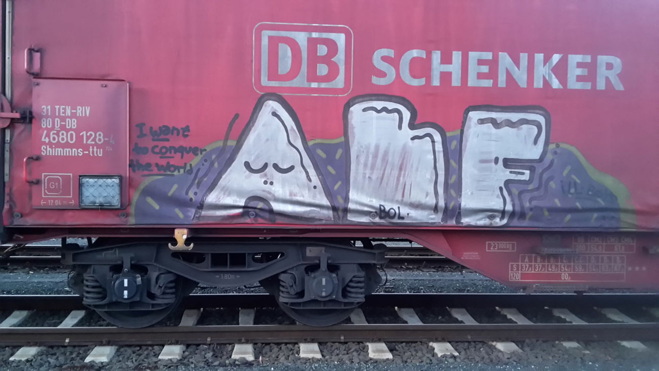 Graffiti Train - Photo by JemandAnders - alf, fr8, Freight