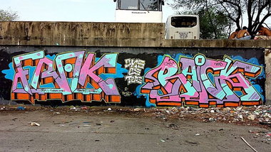 Graffiti Wall - Photo by Joekatze - Raick, Frak, JKS (2014)