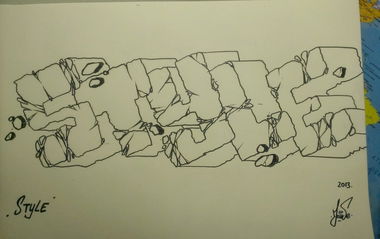Graffiti Sketch in Petrozavodsk - Photo by Jouse196 - Jous, Russia, Style (2013)
